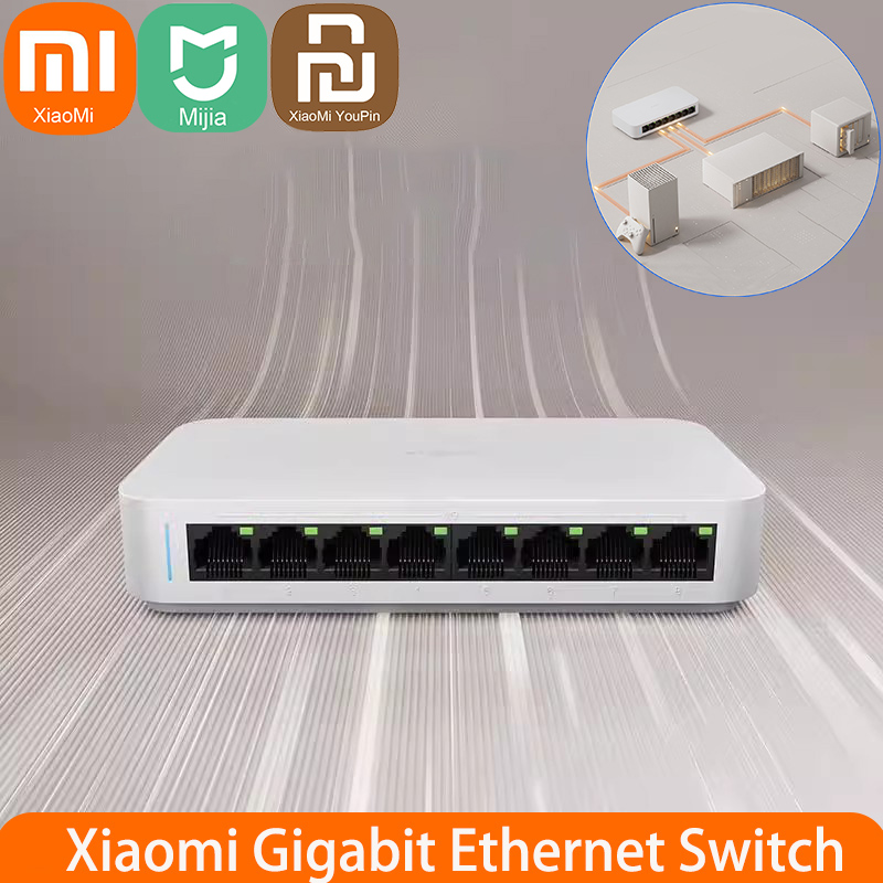 Xiaomi-Mi 8ギガビットイーサネットスイッチ,ミニネ - Xiaomi Hub Mijia Hub のレビューと価格
