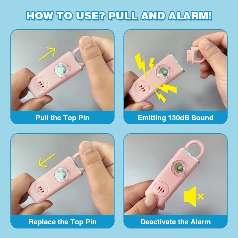 彼は女性のためのオリジナルの個人的な安全サイレン-130db - Personal Alarm Keychain のレビューと価格