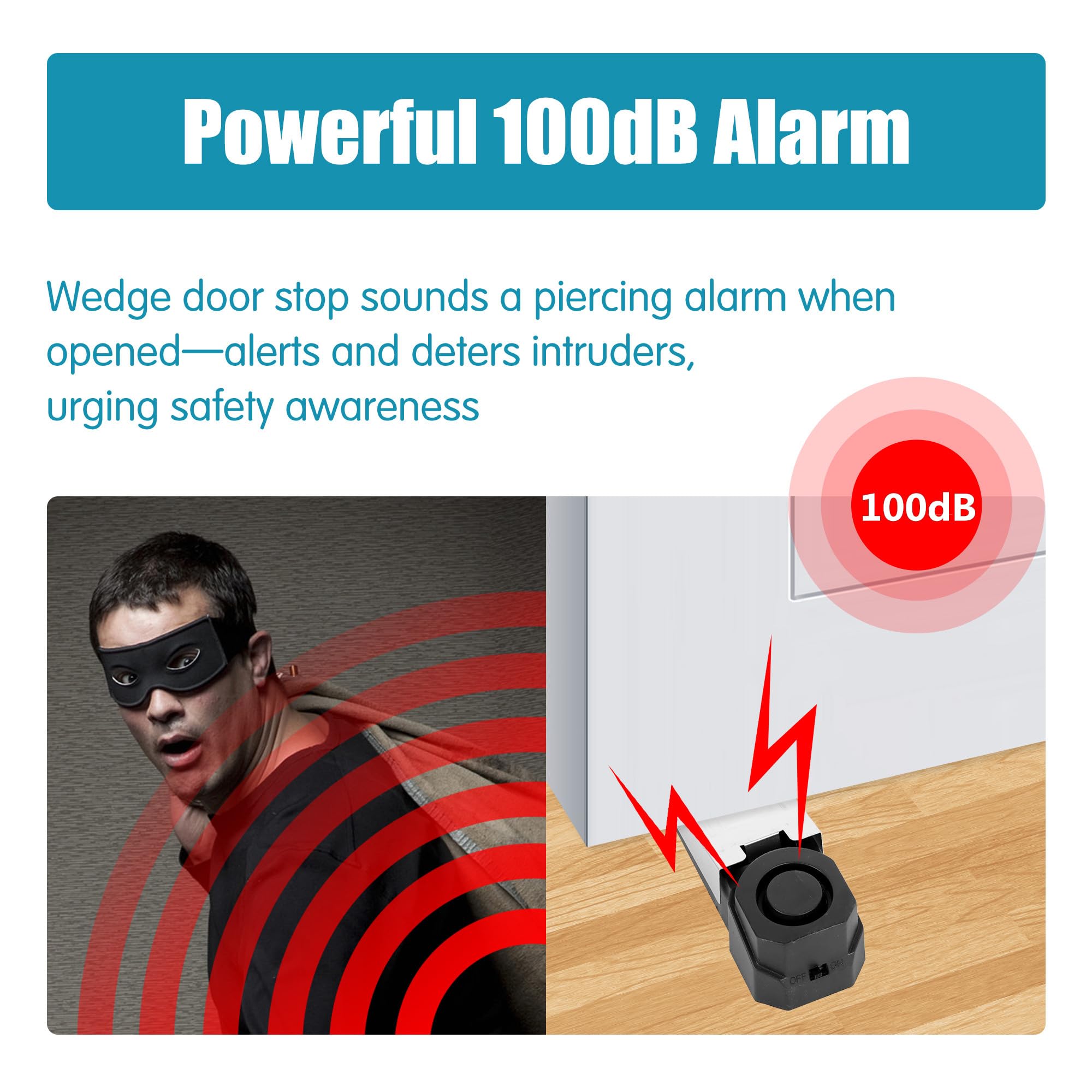 ワイヤレスドアストップアラームシステム 120dB ウェッジ - Door Stop Alarm のレビューと価格