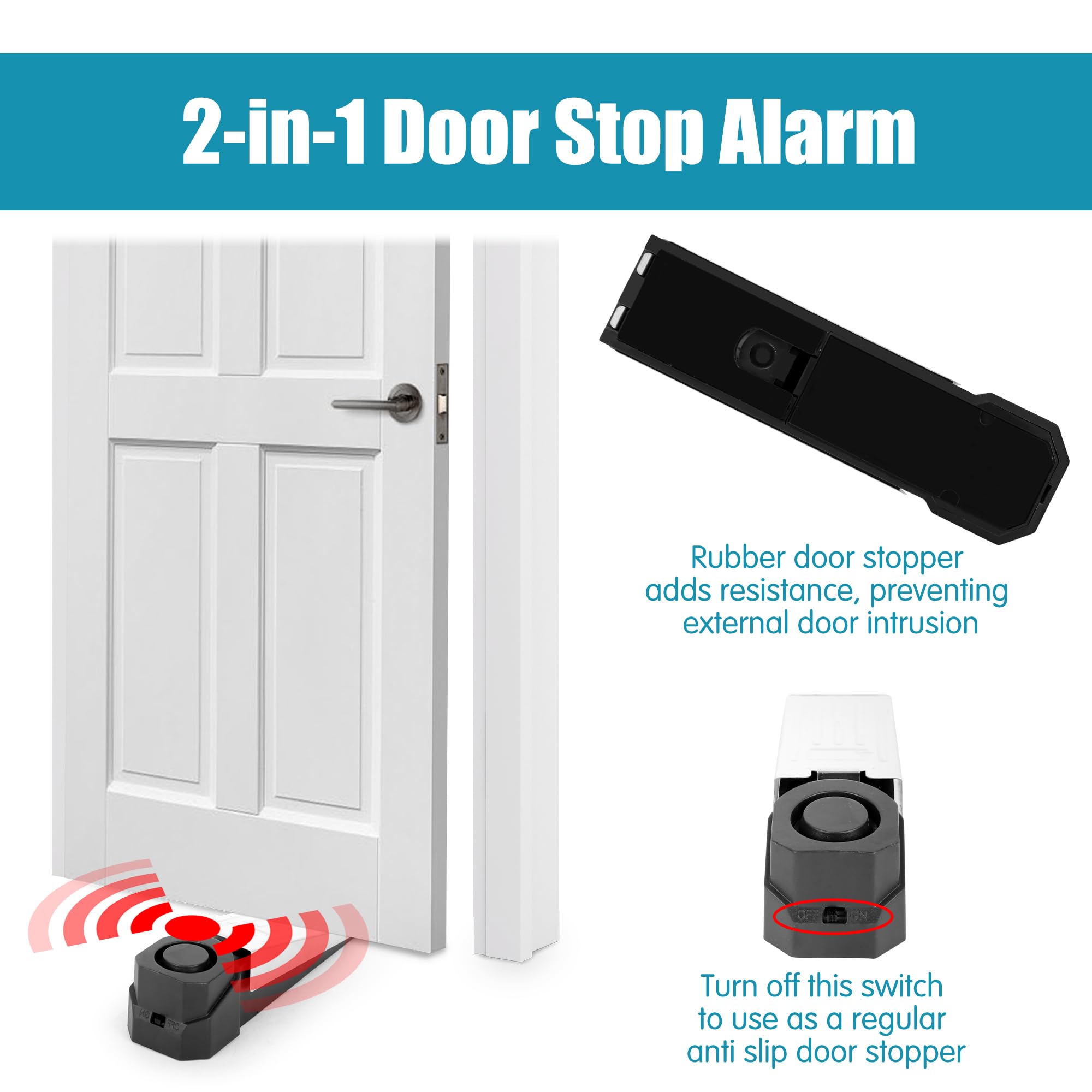 ワイヤレスドアストップアラームシステム 120dB ウェッジ - Door Stop Alarm のレビューと価格