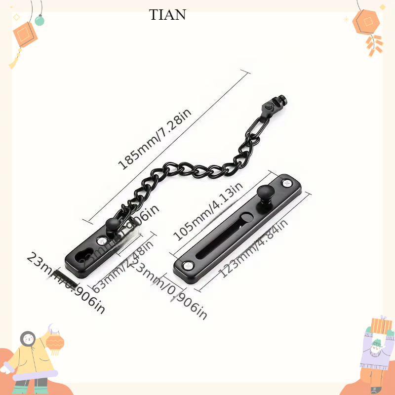 ステンレス製の鍵は、熱による変形を防ぎ、ドアチェーンロック、 - Security Chain Door のレビューと価格