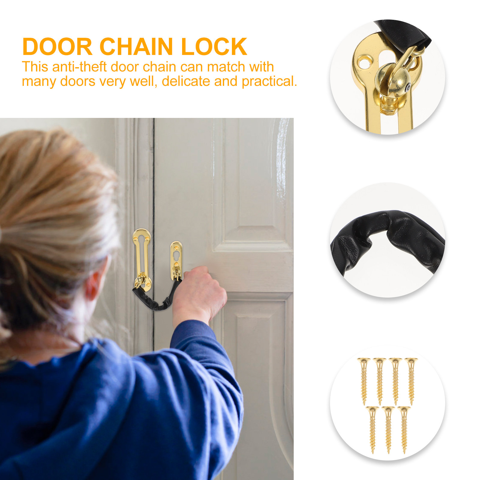 ステンレス製ドアチェーンロック。頑丈で防犯性に優れ、家庭やオ - Security Chain Door のレビューと価格