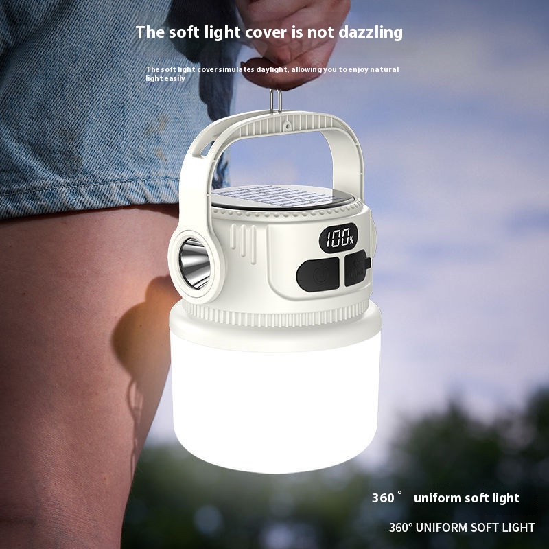 LED ソーラー電球ライト充電式ポータブルランタン防水屋外ナ - Power Outage Light のレビューと価格