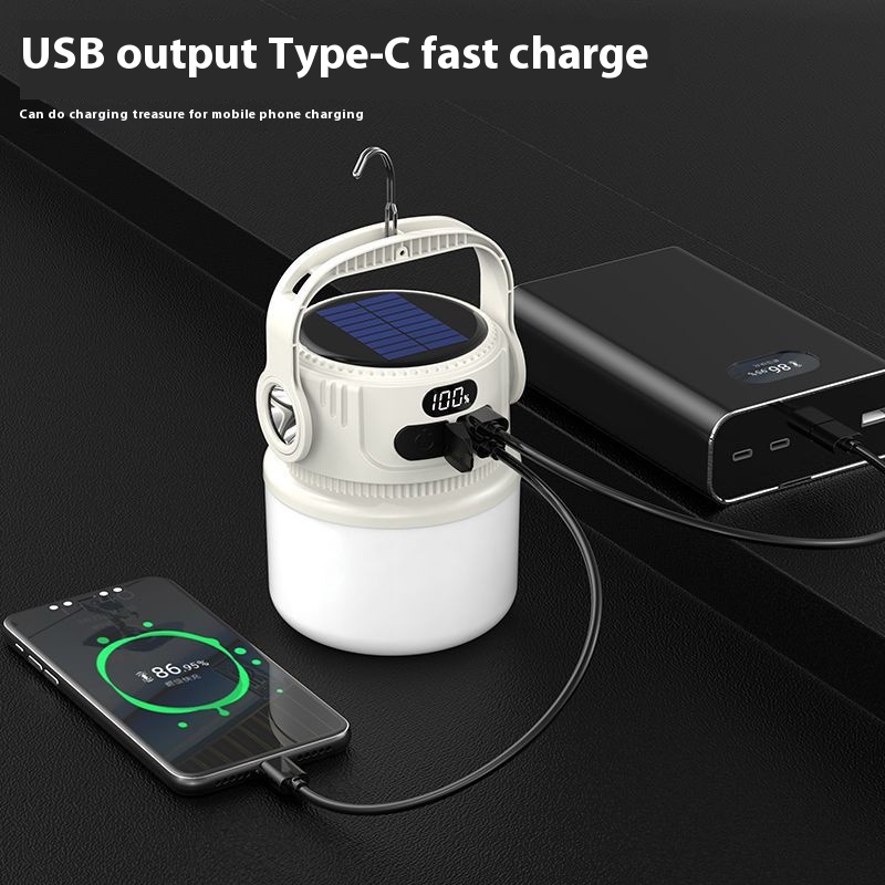 LED ソーラー電球ライト充電式ポータブルランタン防水屋外ナ - Power Outage Light のレビューと価格
