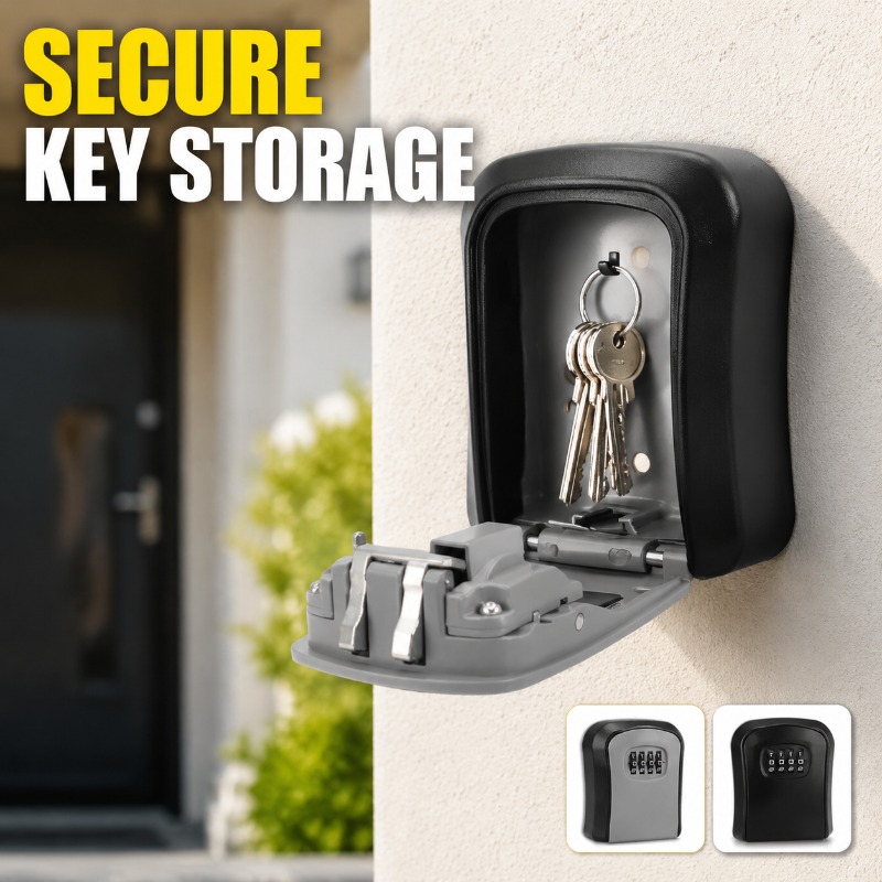 壁掛け式キーロックボックス 4桁ダイヤル式セキュリティロック - Lockbox Key Secure のレビューと価格