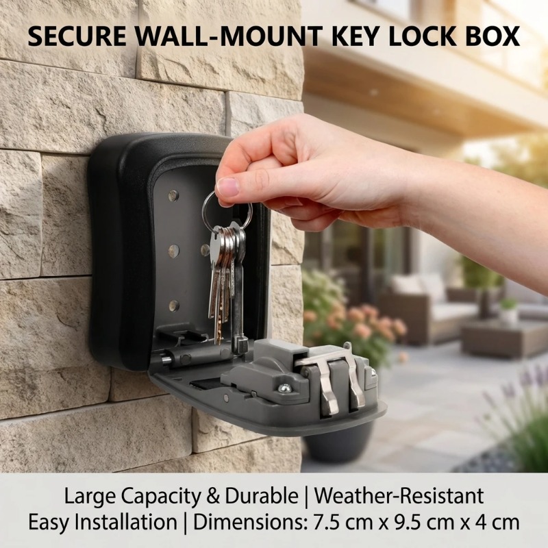 壁掛け式キーロックボックス 4桁ダイヤル式セキュリティロック - Lockbox Key Secure のレビューと価格